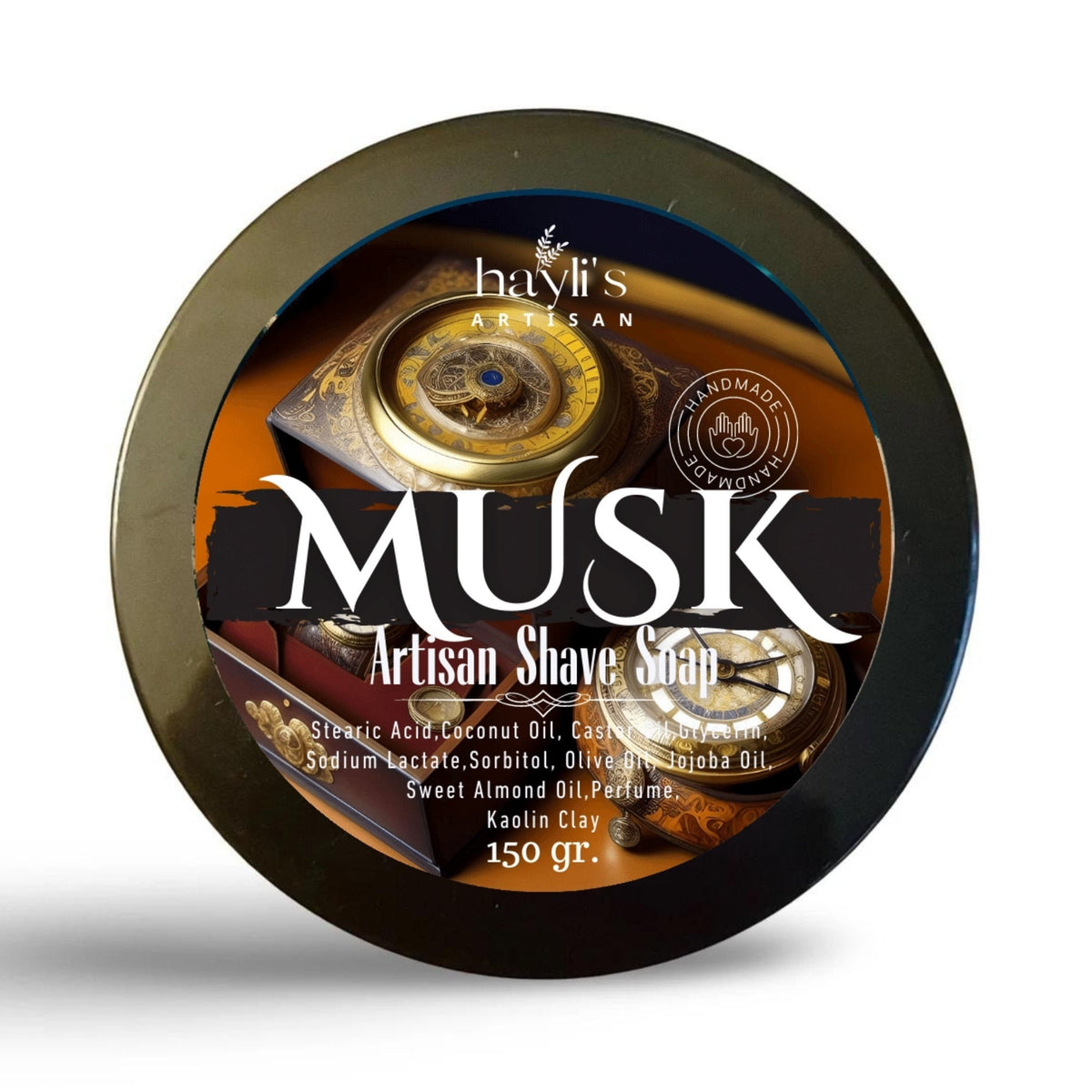 Vegan Shaving Soap with Shea and Cocoa Butter - Thick Lather Artisan Made by Haylis