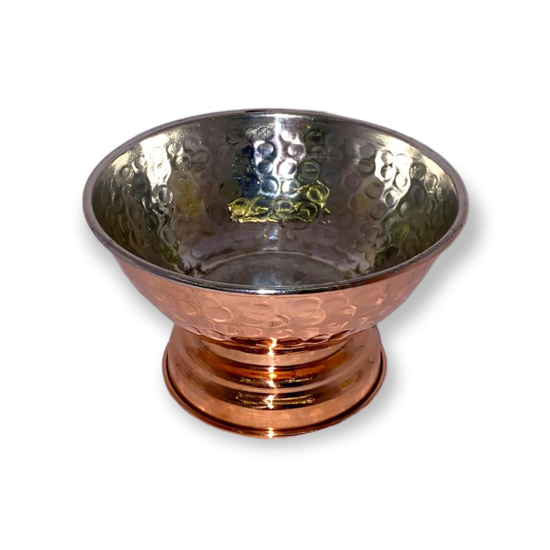 Hand Forged Copper Bowl with Foot - Perfect for Groomin
