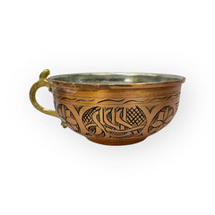 Large Copper Shaving Bowl - Hand Embroidered - Grooming Essential